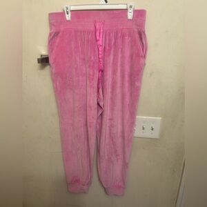 Victoria’s Secret velour joggers soft sweatpants large Barbie pink